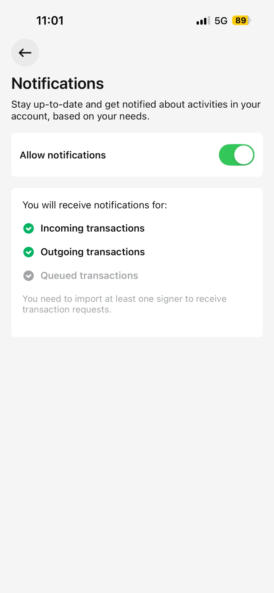 Safe mobile notification settings